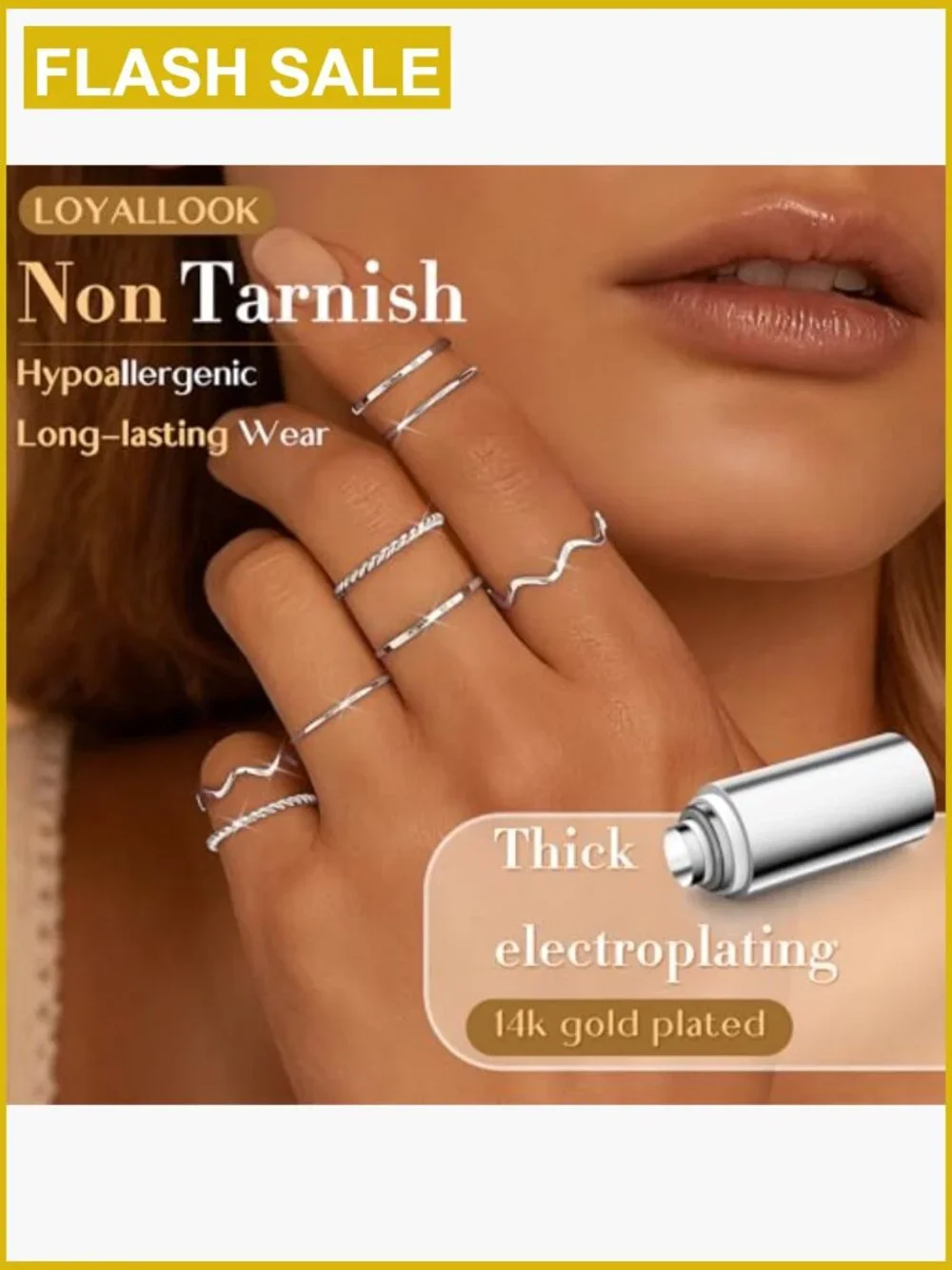 Plain Band Knuckle Stacking Midi Rings Set Comfort Fit 8pcs